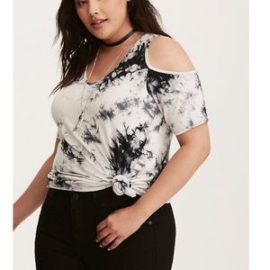 Tie Dye Cold Shoulder Top